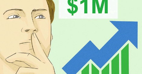 The picture shows a man that is thinking on ways to be a millionaire