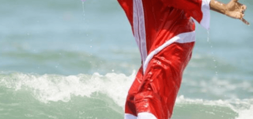 pic of man having fun during christmas surfing