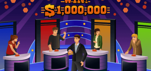 image shows set up of how game shows are set up on TV