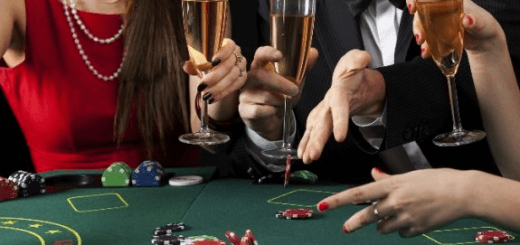 Punters enjoying drinks at a Casino